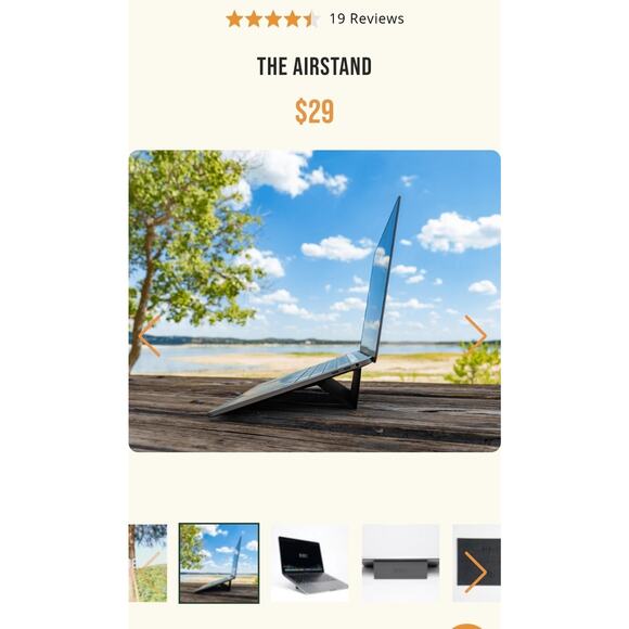Xebec Airstand Portable Laptop Stand Brand New Optimal Viewing Angle Low Profile - Picture 1 of 3